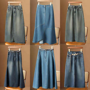 <span class=keywords><strong>กระโปรง</strong></span>ผ้ายีนส์ทรงยาวสำหรับผู้หญิงแฟชั่นลำลองย้อนยุคทรง<span class=keywords><strong>หางปลา</strong></span>สะโพกลายดอกไม้สไตล์เซ็กซี่ขายส่ง - Product Image 4