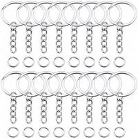 Porte-clés en métal en gros, anneaux fendus avec chaîne, accessoires de porte-clés, pendentif, pièces d'anneaux en or et en argent, porte-clés en vrac