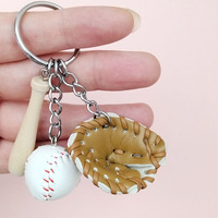 Accessoires de bijoux en cuir artificiel DIY, pendentif porte-clés de grande taille en forme de gant de baseball simulé, cadeau sportif