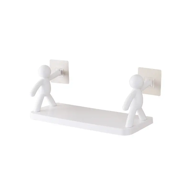LLX622 Wall Hanging Human-shaped Guardrail Hook Multifunctional Kitchen Storage Rack Bathroom Wall Shelf