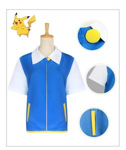 Costume de Pokémon pour enfants, fête d'Halloween, costume de cosplay Ash Ketchum, chapeau Poké Ball, ensemble complet pour adultes - Product Image 5