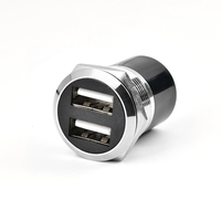 Prise TV haute définition de type C circulaire pour installation sur panneau de surface, connecteurs haut de gamme en alliage de zinc doré 12V 1.5A