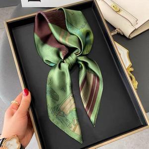 カスタム70cm桑シルクスクエアスカーフデジタル印刷デザインロゴサプライヤーシルクサテンショール女性パーソナライズ - Product Image 2