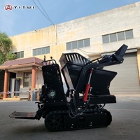 Mini-dumper sur chenilles pour la collecte et le transport des déchets de construction dans les chantiers de construction