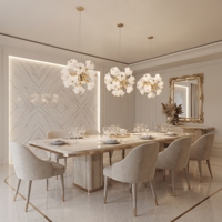 Lustre de luxe artisanal standard australien, lampe suspendue en acrylique en forme de pétale de fleur, hauteur réglable, luminaire suspendu pour salon