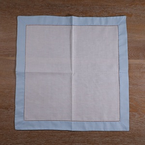 Décoration <span class=keywords><strong>de</strong></span> <span class=keywords><strong>table</strong></span> <span class=keywords><strong>de</strong></span> Noël <span class=keywords><strong>de</strong></span> mariage brodé N037-SB 20 "x 20" ourlet bleu ciel Ramie blanche échelle en <span class=keywords><strong>coton</strong></span> serviettes <span class=keywords><strong>de</strong></span> <span class=keywords><strong>table</strong></span> à ourlet - Product Image 2