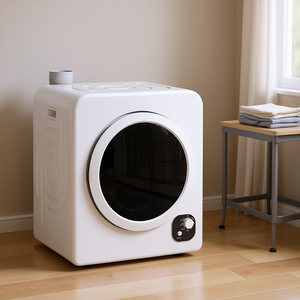 Sèche-linge compact 3,3 pieds cubes Séchoir à linge portable 1300W avec cuve en acier inoxydable blanc - Product Image 2