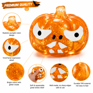 Juguete antiestrés creativo de descompresión con purpurina, de TPR, con forma de animales de caramelo de malta y calabaza de Halloween, novedoso y blando, para el mercado internacional. - Product Image 3