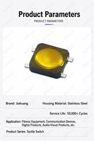 Interrupteur tactile à film mince 3*3*0.8MM, petit interrupteur SMD à quatre bornes, interrupteur ultra-fin pour écouteurs