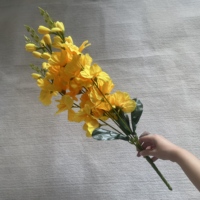 Bunga Gladiolus Buatan 5 Tangkai Fancy Flower, Rangkaian Bunga Halcyon Sutra Elysian untuk Dekorasi Pernikahan Katedral dan Konservatori