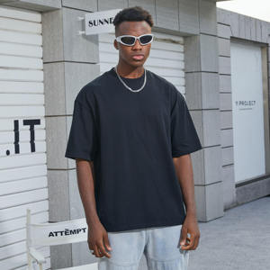 T-<span class=keywords><strong>shirt</strong></span> Homme Oversize de Luxe à Épaules Tombantes, Vente en Gros, Qualité Supérieure, 300 g/m², 100% Coton Doux, T-<span class=keywords><strong>shirt</strong></span> Vierge en Gros - Product Image 4