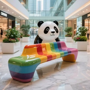 Silla de Resina con Forma de Panda, Resistente a la Intemperie, Decoración para Exteriores, Ideal para Plazas y Parques de Atracciones, Venta al Por Mayor de Fábrica - Product Image 2