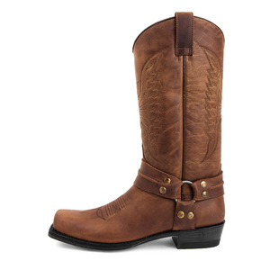 <span class=keywords><strong>Stivali</strong></span> Chelsea da Uomo Personalizzati con Punta Quadrata, Tacco Grosso Antiscivolo, Stile <span class=keywords><strong>Cowboy</strong></span> Biker, Ricamati, <span class=keywords><strong>Stivali</strong></span> Western - Product Image 6
