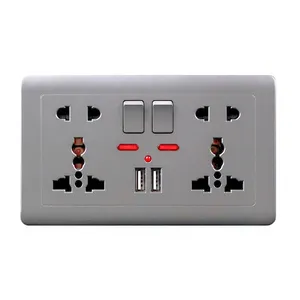 Interruptor eléctrico inteligente USB, enchufe de pared de 2 vías