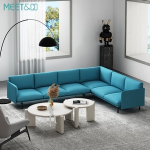 Commercial Modern L-Shape Fabric Reception <b>Sofa</b> Couch Set Metal Base for Home <b>Office</b> Apartment Living Room Featuring <b>Sofa</b> Bed - Product Image 4