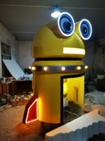 Sculpture en fibre de verre d'extérieur, personnage de dessin animé personnalisé, décoration lumineuse LED pour parcs, centres commerciaux et parcs d'attractions