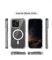 Super Anti-goutte Aimant HD Clair Cas Charge Sans Fil Dur Clair Téléphone étui pour iPhone 16/15/14 Attachement Magnétique