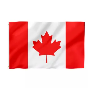 Prodotto promozionale banderas personalizzato 3x5 ft 100% poliestere durevole all'aperto personalizzato Canada Canadian flag