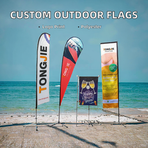 Drapeau publicitaire personnalisé UVISION, bannière en forme de plume, drapeau de plage en forme de larme pour extérieur, mât en fibre de verre, thème d'entreprise, impression couleur intégrale par transfert thermique - Product Image 2
