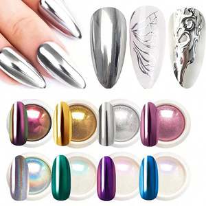 8 pièces de poudre à ongles chromée, <span class=keywords><strong>effet</strong></span> <span class=keywords><strong>miroir</strong></span> métallique, paillettes holographiques, poudre chromée métallique pour ongles, poudre à ongles chromée or <span class=keywords><strong>rose</strong></span> - Product Image 5