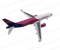 47CM A320 Modèle d'avion 1:80 Résine Wizz LED Lumières Modèle d'avion de vente chaude pour Collection Cadeau de vacances Personnalisable