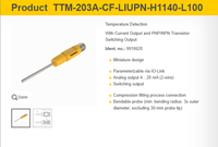 Sonde de détection de température Turck TP-206A-CF-H1141-L400 Pt100, connexion 4 fils, résistante aux vibrations/chocs, industrielle