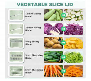 2 trong 1 Hướng dẫn sử dụng trái cây rau máy sấy lớn Salad Spinner với rau cắt Rau diếp Máy sấy Salad Spinner với 5 lưỡi Slicer - Product Image 6