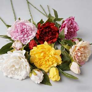 Bunga <span class=keywords><strong>Peony</strong></span> Buatan Berkualitas Tinggi 2 Kepala dari Lateks, Sentuhan Realistis, Warna Putih Pink, untuk Dekorasi Pernikahan, Rumah, dan Pesta - Product Image 1