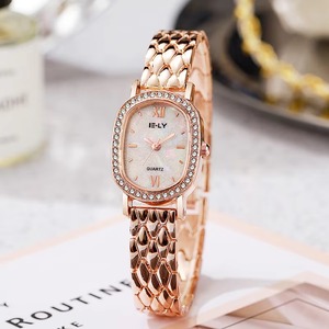 Reloj de Pulsera Elegante para Mujer con Esfera Ovalada, Cuarzo, Caja de Aleación con Escala y Correa de Aleación - Product Image 3