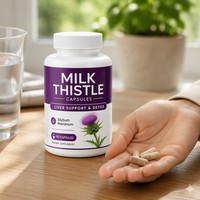 Suplemen Diet Kapsul Milk Thistle untuk Mendukung Kesehatan Hati 60 Kapsul/Botol untuk Wanita & Pria