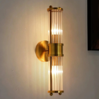JYLIGHTING Lámparas de Pared de Cristal de Lujo Nórdico, Totalmente en Cobre, LED, para Dormitorio, Sala de Estar, Hotel, Pasillo