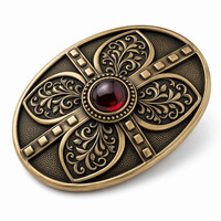 Boucle de ceinture en métal moulé sous pression en alliage de zinc émaillé personnalisée, motif en relief, imitation antique moderne, finition électroplaquée, impression UV
