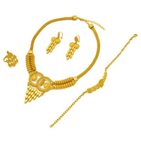 Ensemble d'accessoires TIANSHE pour femme : collier, bracelet, boucles d'oreilles et bague, style Dubaï, pour mariage transfrontalier