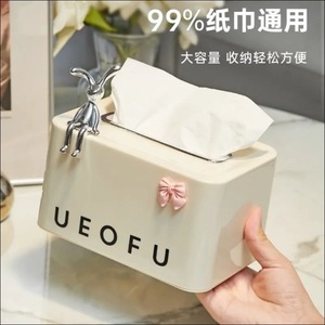 Boîte à mouchoirs en céramique Ueofu avec motif de lapin pour une utilisation sur le bureau - Product Image 3