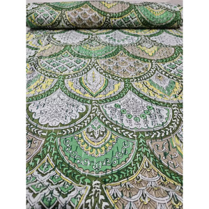 Drap de lit matelassé Kantha fait main, imprimé au bloc, design indien bohème unique, décoration d'été pour la maison, fabriqué à partir de vêtements recyclés - Product Image 3