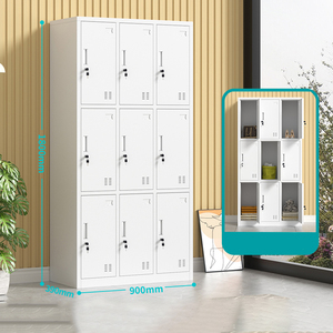 Casier de rangement métallique à 9 portes en acier démontable pour employés, casier de gym avec serrure à clé - Product Image 2
