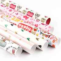 Papier d'emballage cadeau personnalisé imperméable pour Noël et la Saint-Valentin, rouleau de papier d'emballage enduit de résine pour cadeaux et boîtes