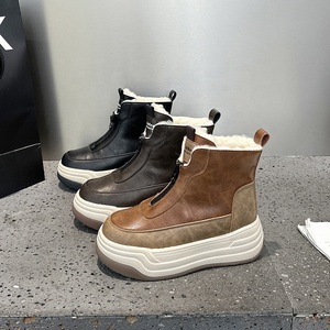 <span class=keywords><strong>Stivali</strong></span> da Neve da Donna <span class=keywords><strong>con</strong></span> <span class=keywords><strong>Cerniera</strong></span> Frontale e Suola Spessa, Nuovo Stile Invernale 2025, Taglia Piccola, Foderati, Stile Inglese, Stivaletti Vintage - Product Image 2