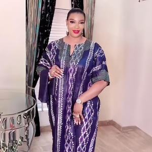 Nouvelle Arrivée Kaftan Bubu <span class=keywords><strong>Marocain</strong></span> Femme, Robe Kaftan Longue Décoration Diamant, Imprimé Numérique, Comprend un Foulard - Product Image 1