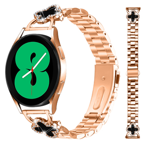 Correa de <span class=keywords><strong>Reloj</strong></span> Casual para <span class=keywords><strong>Mujer</strong></span>, Diseño de Trébol de 3 Cuentas, Acero Inoxidable Brillante, Universal de 20 mm - Product Image 1