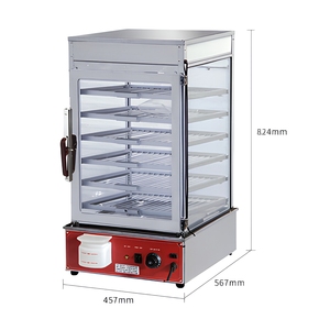 Vitrine chauffante en verre pour la conservation des aliments cuisinés et le stockage des produits alimentaires. Grand Cuiseur Vapeur pour Aliments - Product Image 5