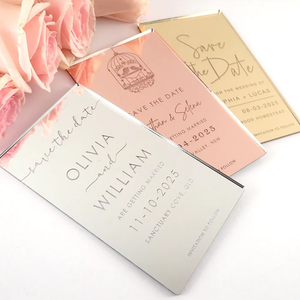 Tarjeta <span class=keywords><strong>de</strong></span> invitación <span class=keywords><strong>de</strong></span> boda acrílica espejo dorado con menú <span class=keywords><strong>de</strong></span> cumpleaños <span class=keywords><strong>de</strong></span> boda personal cortada con láser <span class=keywords><strong>de</strong></span> lujo personalizado con sobre - Product Image 4