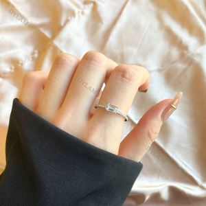 Bague Dylam Fashion en argent 925 avec cristal topaze aqua blanc et zircon 5A, petite bague de fiançailles, alliance, bague de promesse pour l'amour - Product Image 3