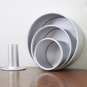 Bandeja de pastel redonda de boda de 4/6/8 pulgadas, inserto de tubo extraíble, bandeja de tubo de pastel <span class=keywords><strong>Chimmy</strong></span>, bandeja de pastel de gasa de aluminio anodizado antiadherente - Product Image 5