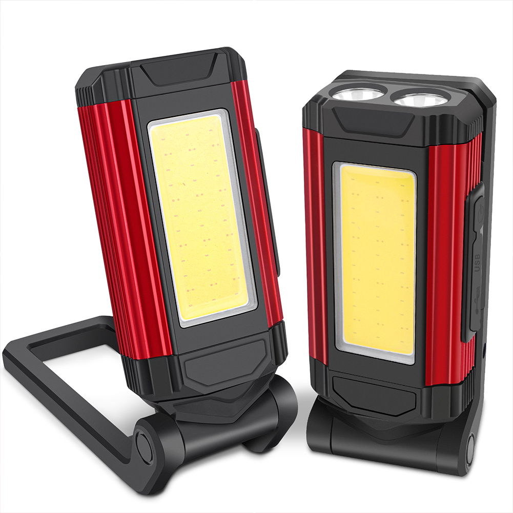LED Rechargeable Magnetic Work Light Multi-use Hanging Hook Mechanic Work Flashlight 360 Foldable Portable Lamp for Car Repair