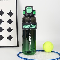 Bouteille d'eau réutilisable en plastique PC transparent bicolore de 1000 ml, anti-fuite, avec manchon antidérapant, couvercle anti-poussière et cordon de sécurité