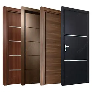 Puerta Interior de madera maciza de roble, puerta rústica de caoba, impermeable, personalizada, moderna, 2, 5, 6 paneles