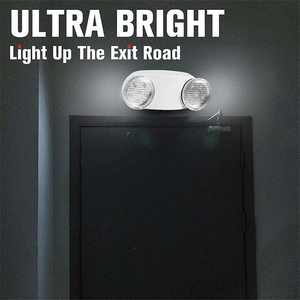 Paquete de 24 lámparas LED de señal de salida de emergencia calificadas por UL, uso en interiores de 220V con cabezales dobles y respaldo de batería - Product Image 4