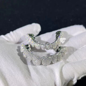 Lifeng Jewelry <strong>Custom</strong> Hiphop Rapper Diamond <strong>Grillz</strong> Iced Out Perm Cut 925 Sterling Silver Moissanite <strong>Grillz</strong> for Men - Product Image 3