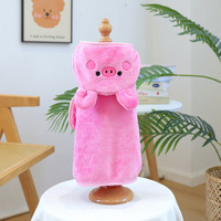 Vêtements pour chiens : Cape de bain chaude d'hiver pour chiots et petits chiens, motif dessin animé mignon, en polyester, simple et populaire